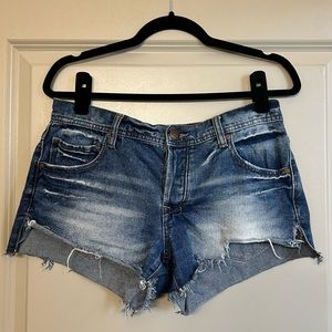 Free People distressed jean shorts